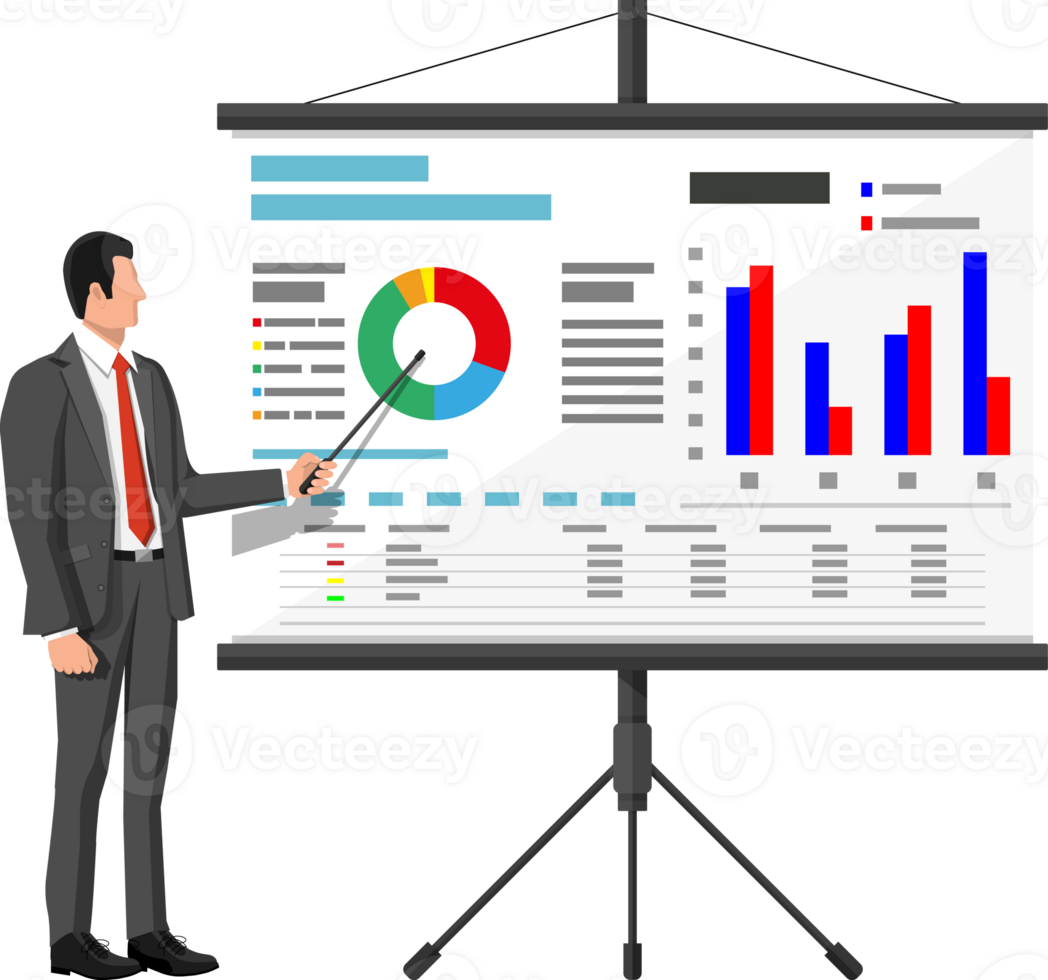 Businessman giving presentation png