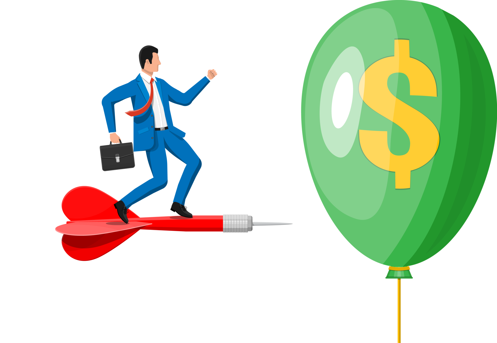 Hand throw dart in balloon with dollar sign. 35773231 PNG