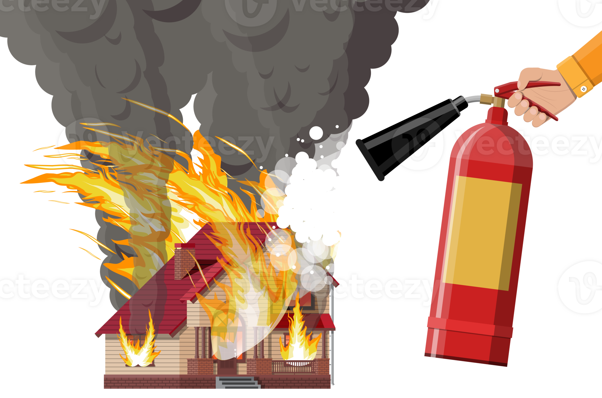 House burns. Extinguish fire in home 35773310 PNG
