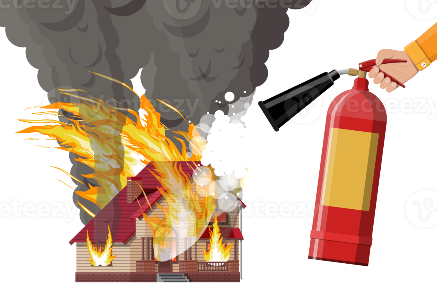 House burns. Extinguish fire in home png