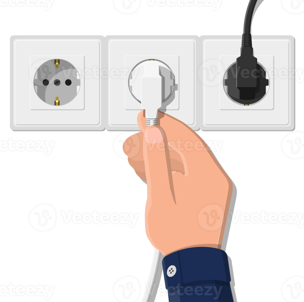 Electrical outlet and hand with plug. png
