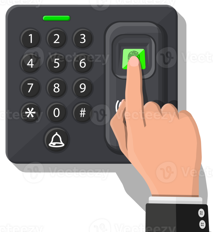 Password and fingerprint security device png
