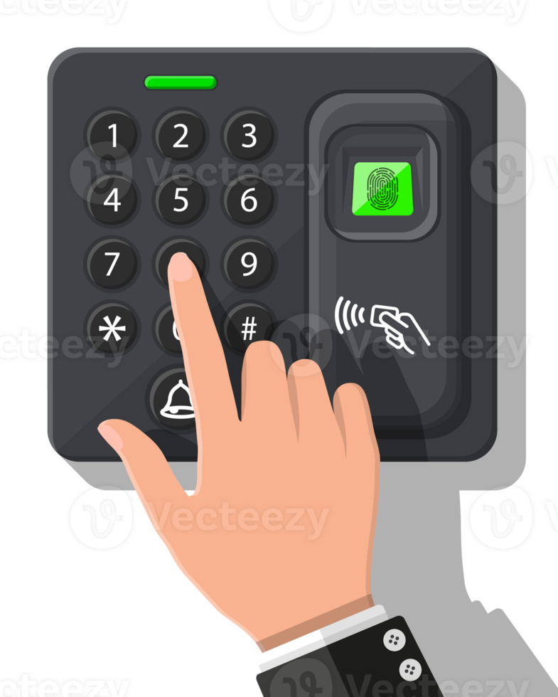 Password and fingerprint security device png