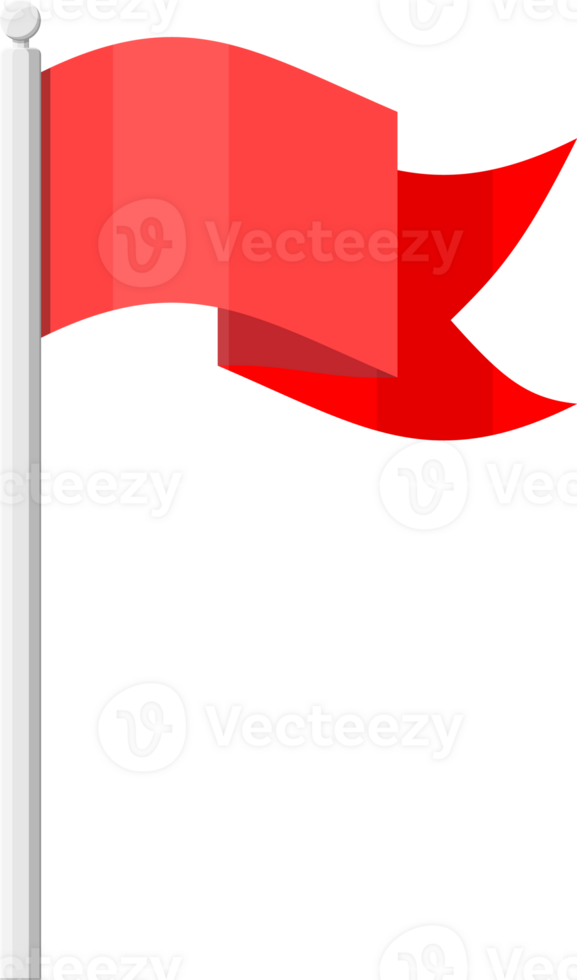 Red flag on metal flagpole template. png