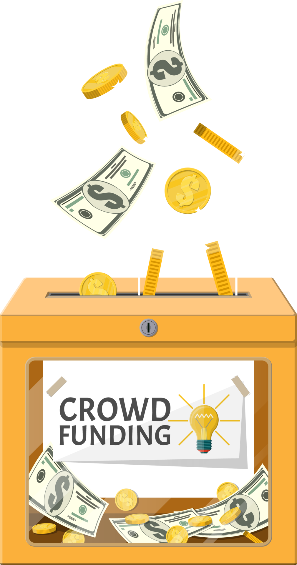 Donation box and money 35773620 PNG