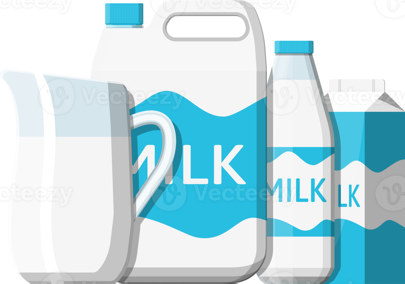 Milk in various packages png