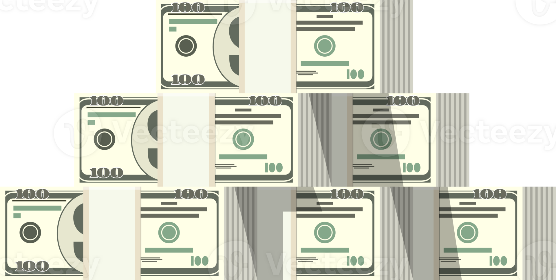 Stack of dollar banknotes. png