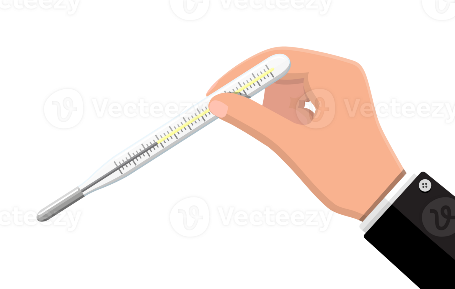 Hand holds thermometer 35773755 PNG