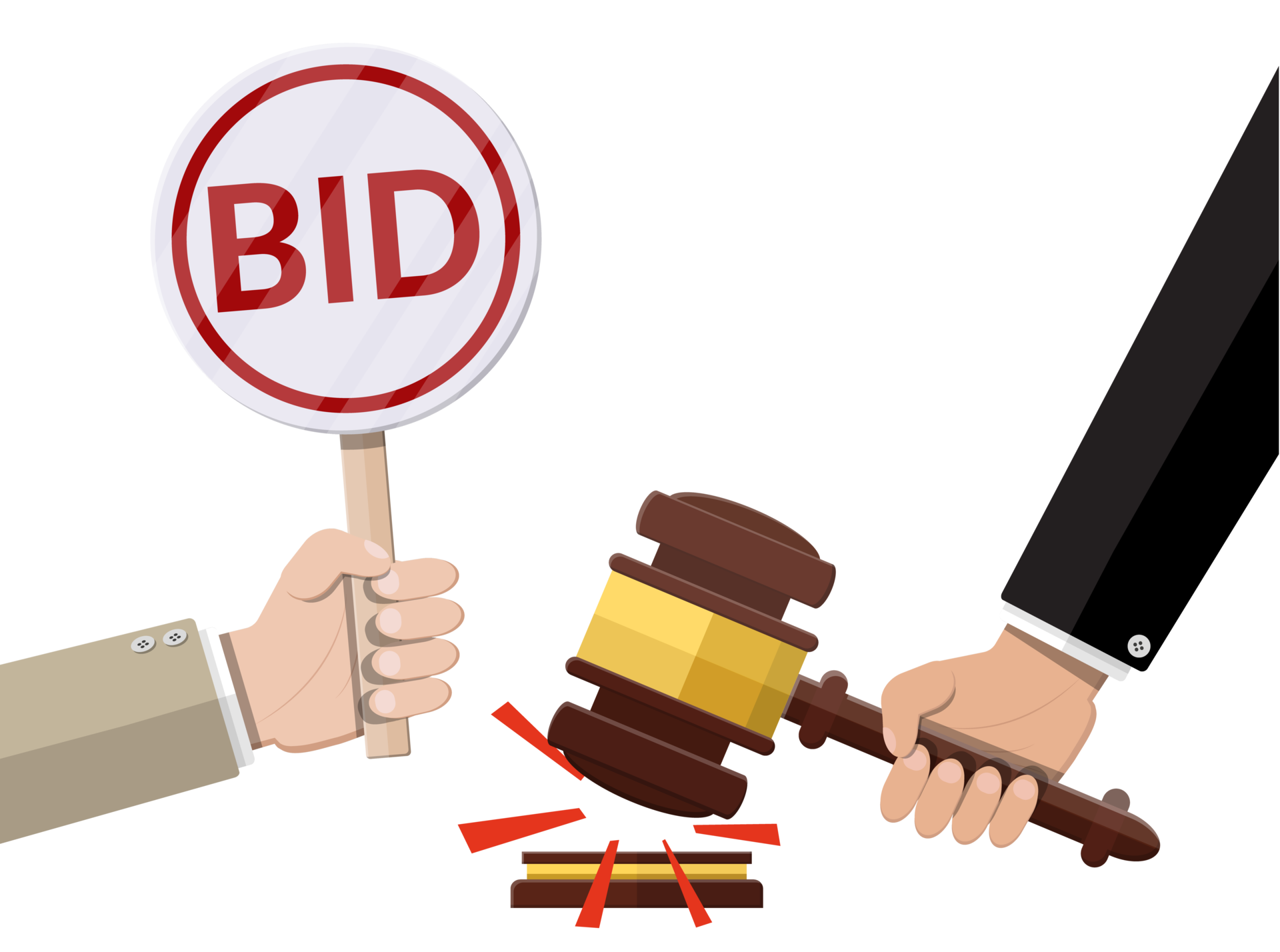 Hand holding auction paddle 35773795 PNG