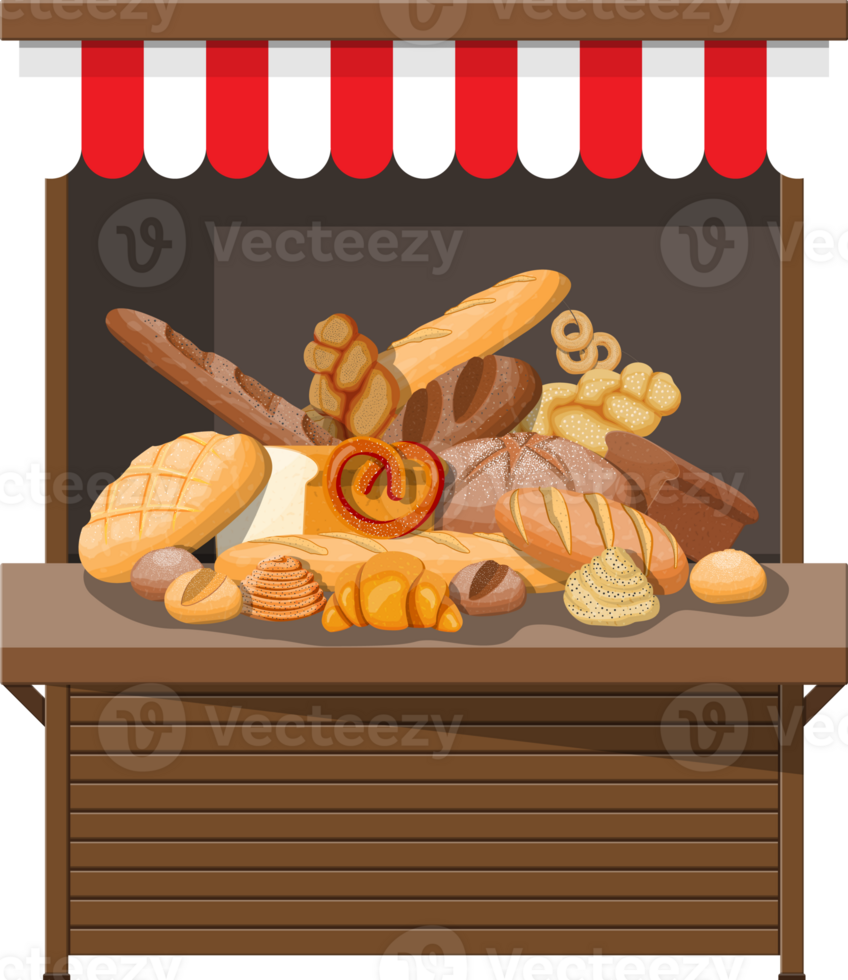 Bread products and market stall. png