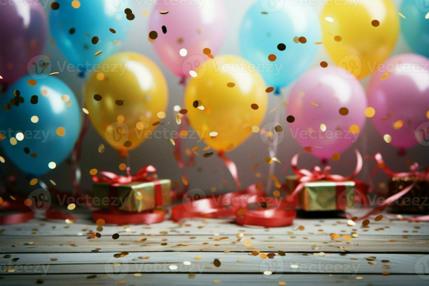 AI generated Birthday cheer Festive background to celebrate a happy birthday photo