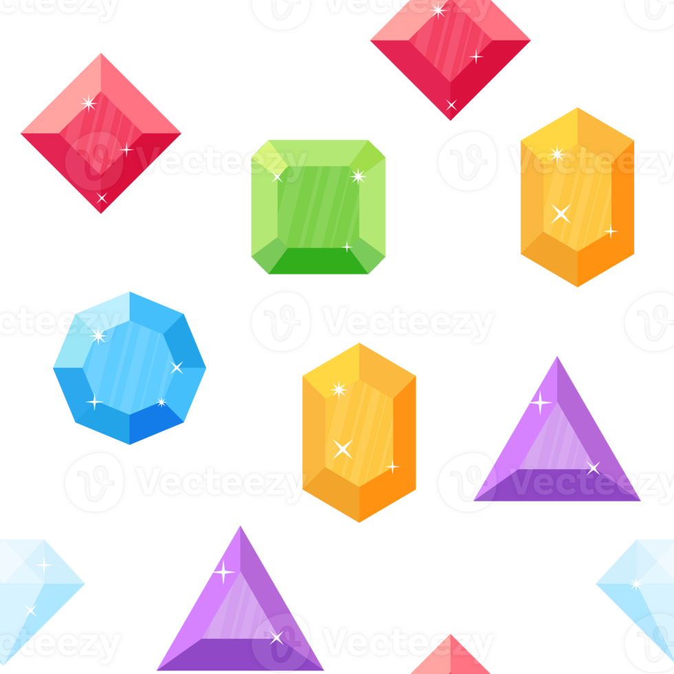 Diamonds in various shapes pattern. png