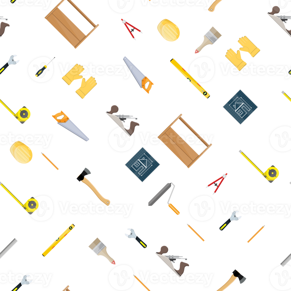 Construction tools set pattern. png