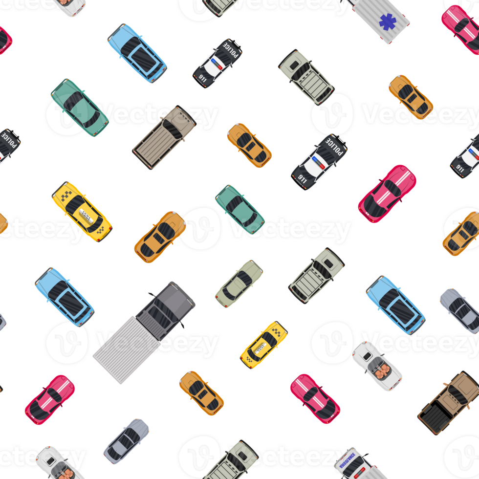 Various vehicles set pattern png