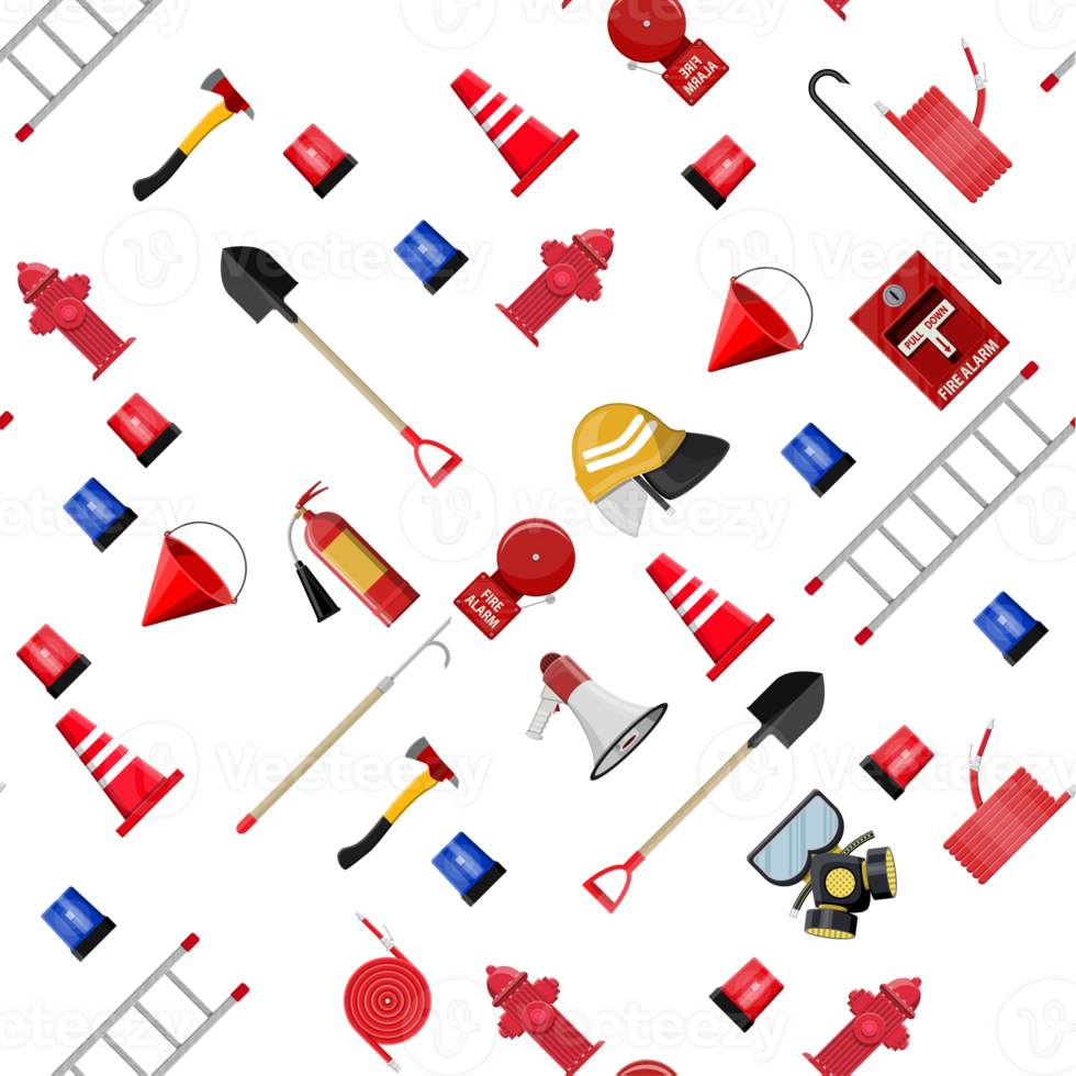 Firefighting set pattern png