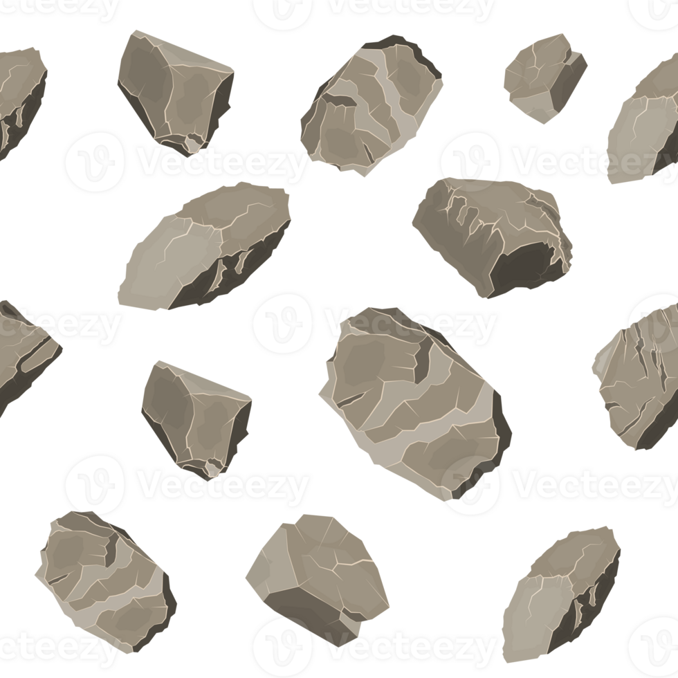 Set of rock stone pattern png