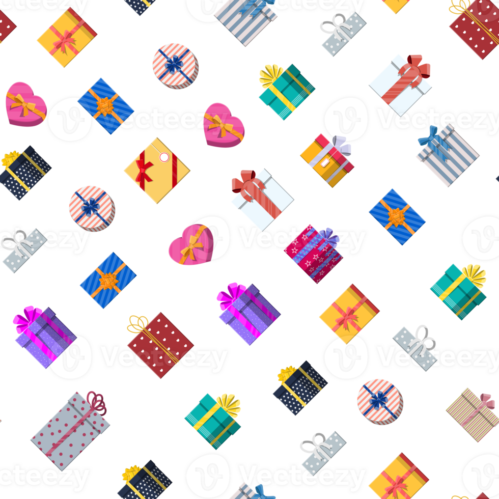 Pattern with gift boxes png