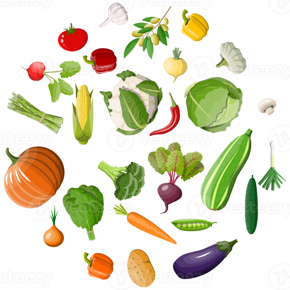 Various vegetables set png