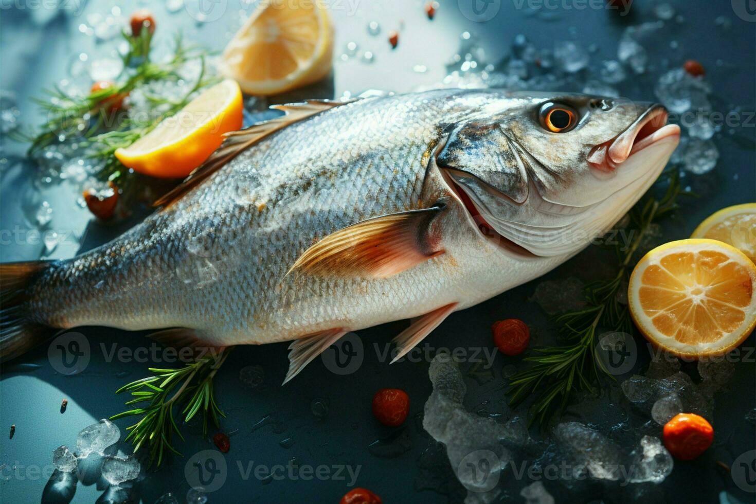AI generated Oceans catch Fresh dorado fish, ready for culinary exploration photo