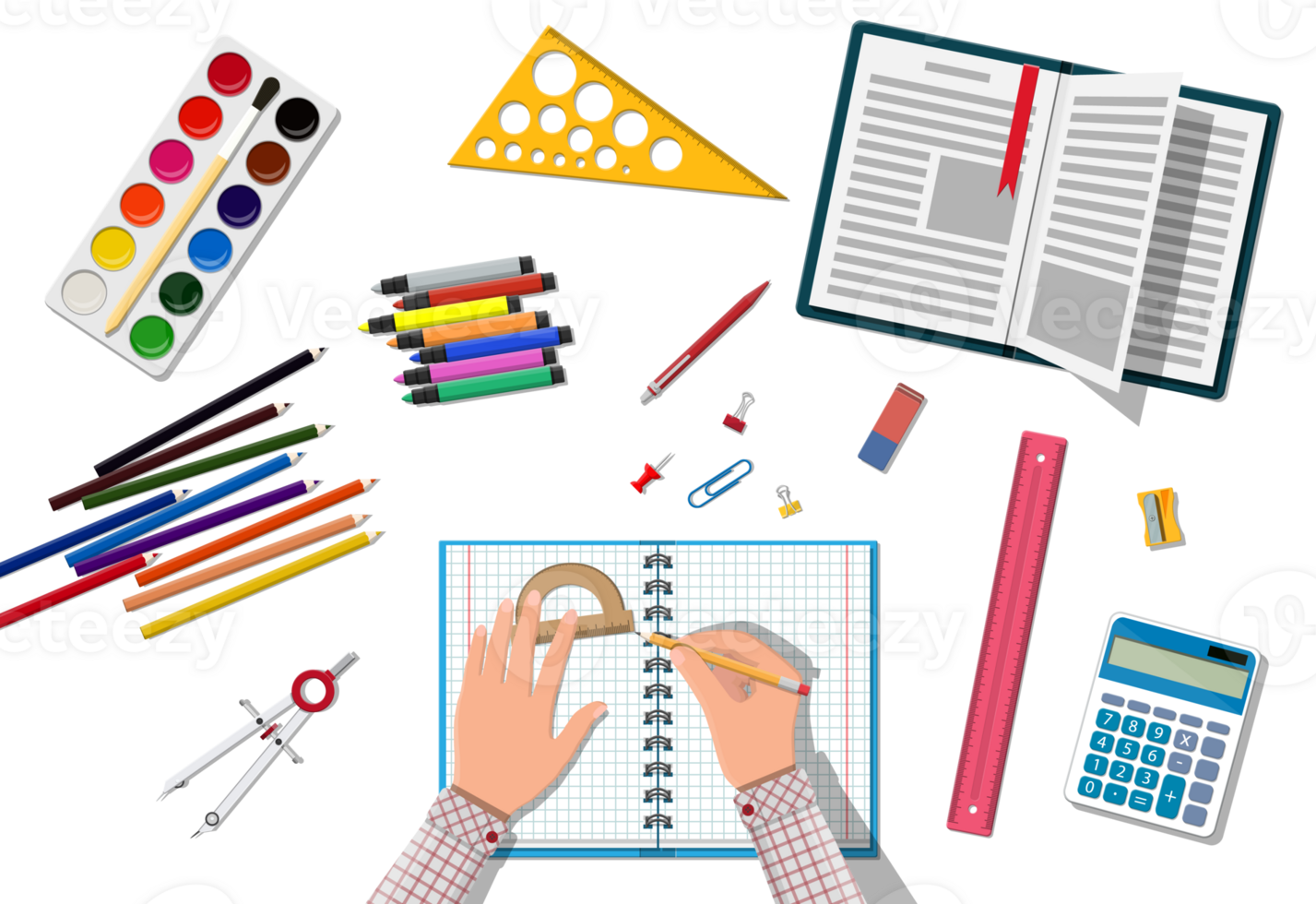 Students desk or workplace png