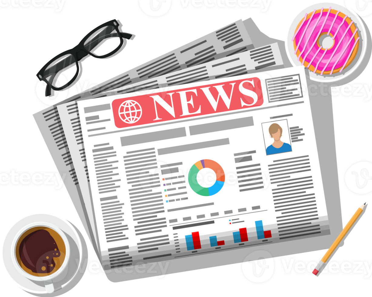Modern white newspaper png