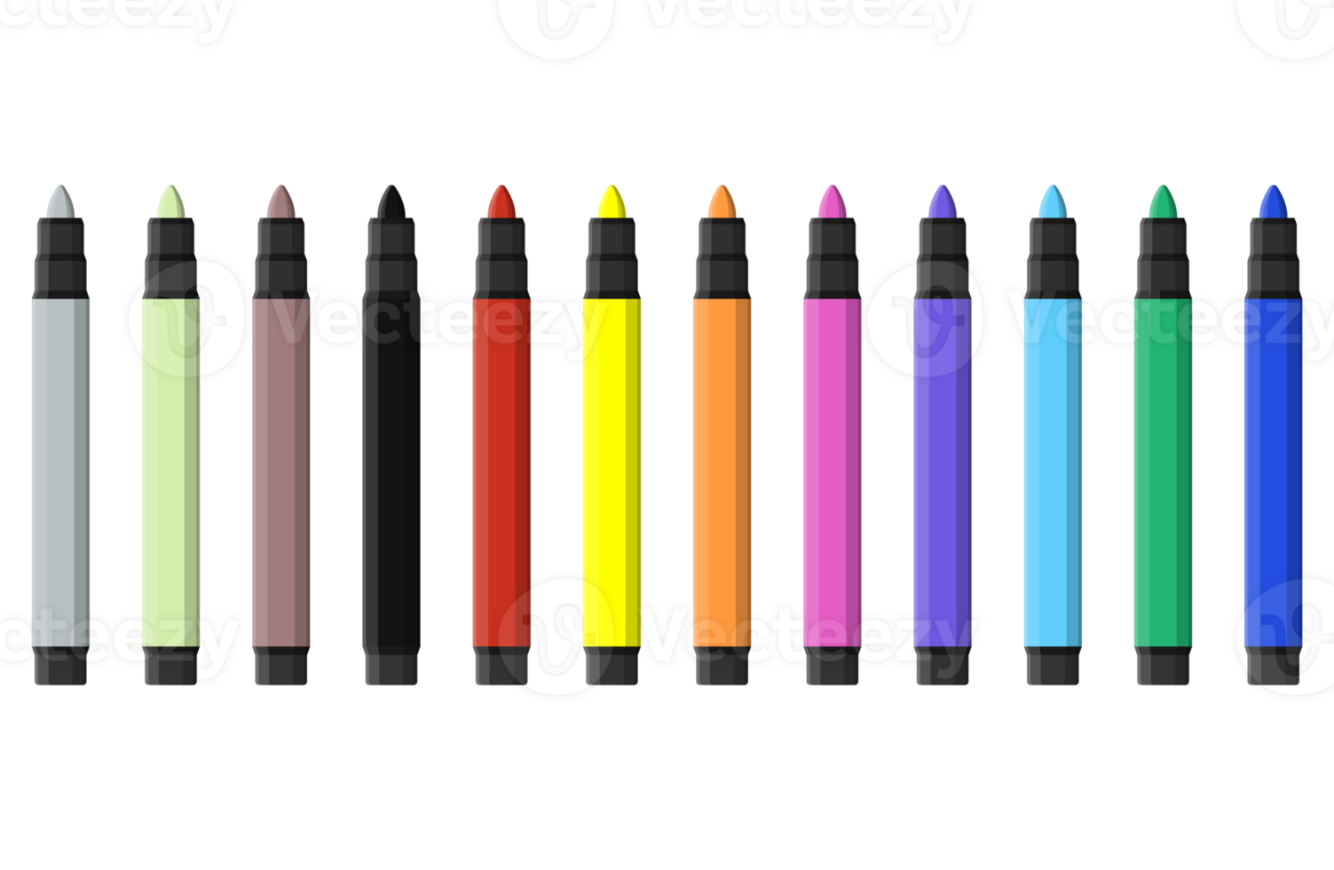 Set of varioust color markers png