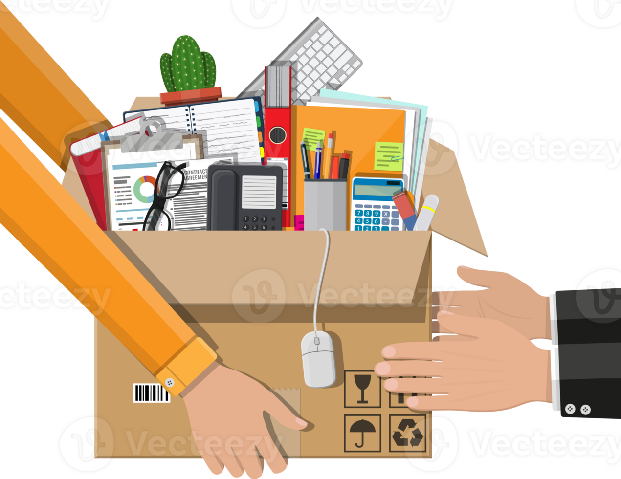 Moving to new office, cardboard box png