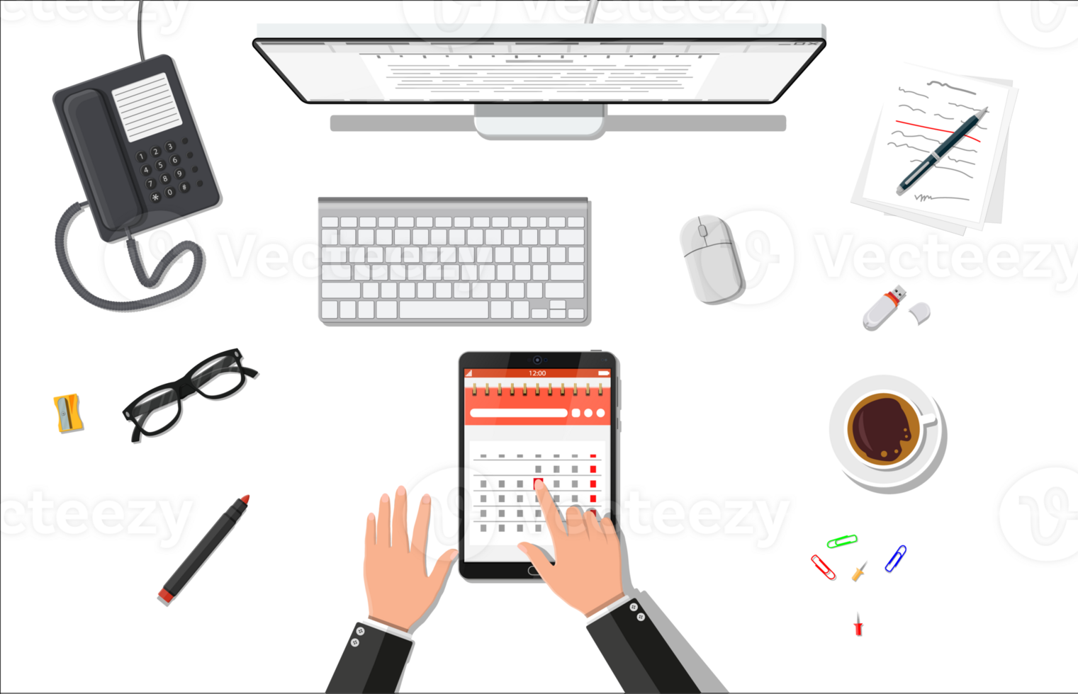 Businessman set date. png