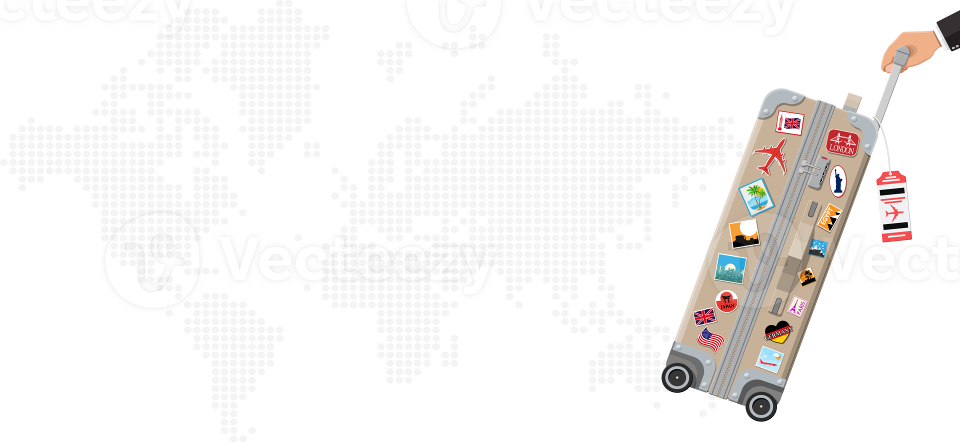 Modern travel bag in hand png