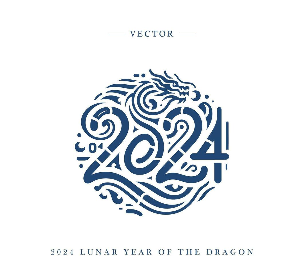 Chinese New Year of the dragon 2024 vector