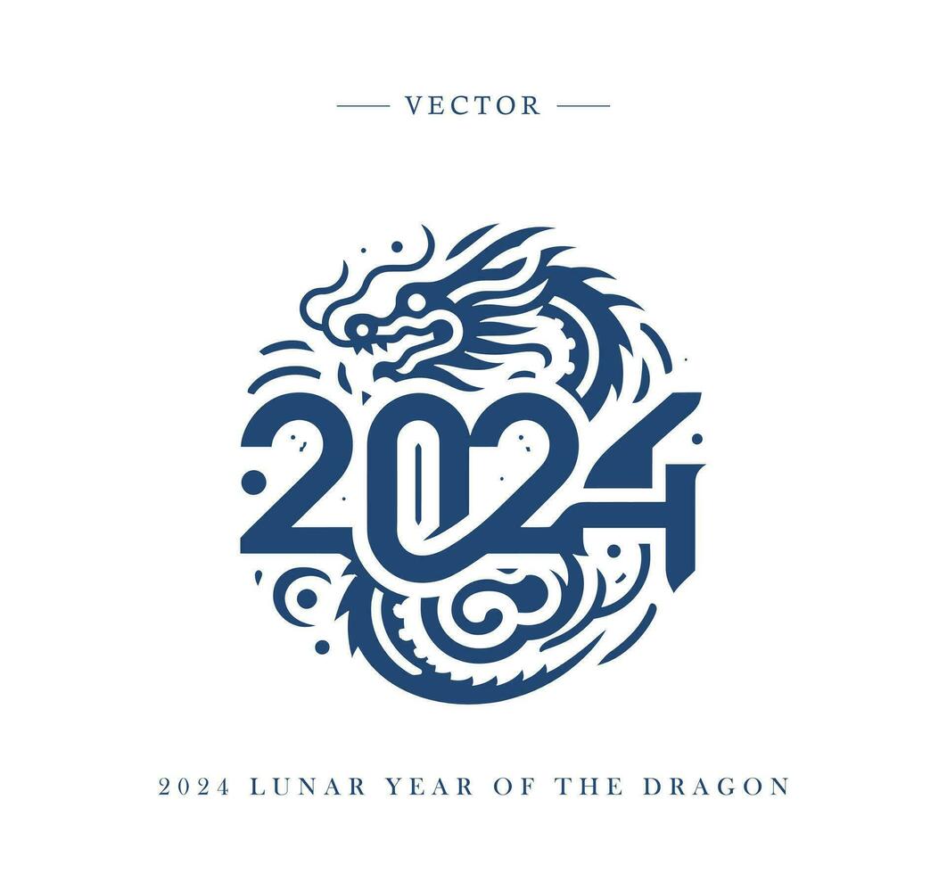 Chinese New Year of the dragon 2024 vector