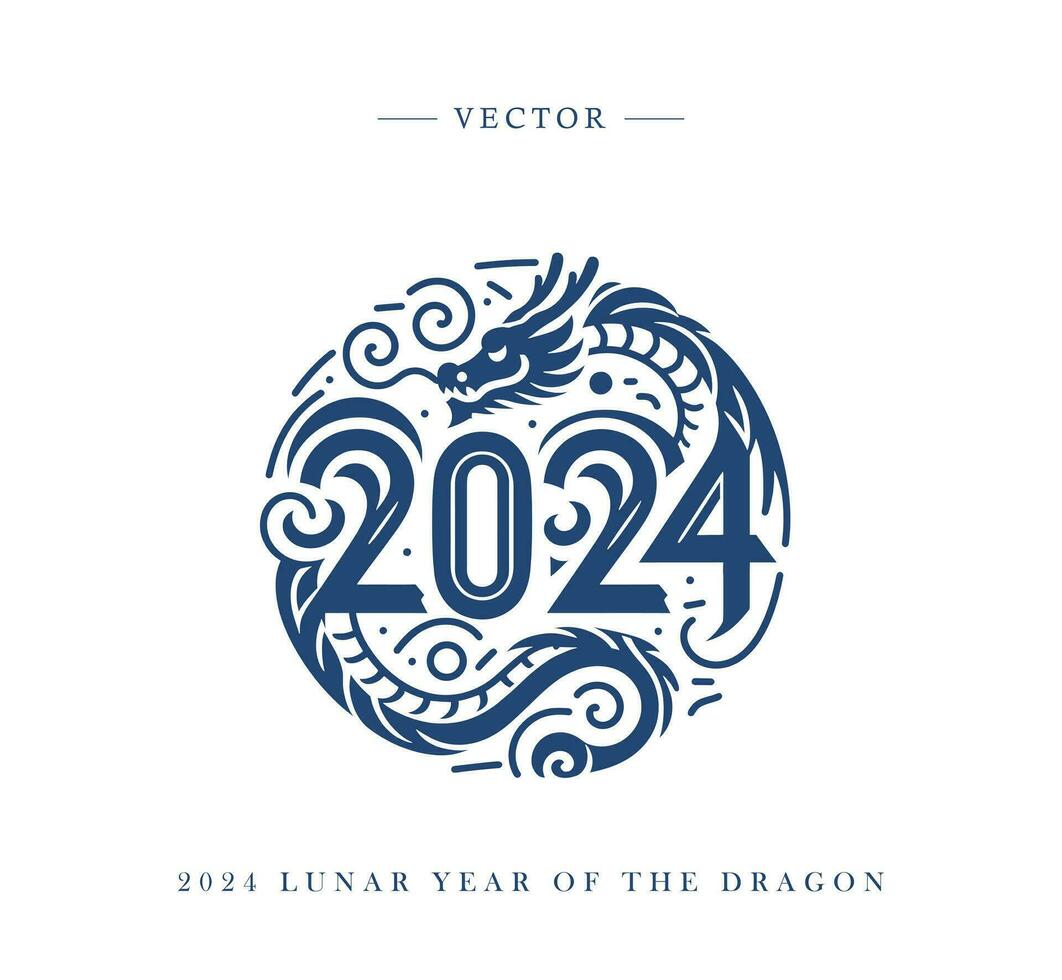 Chinese New Year of the dragon 2024 vector