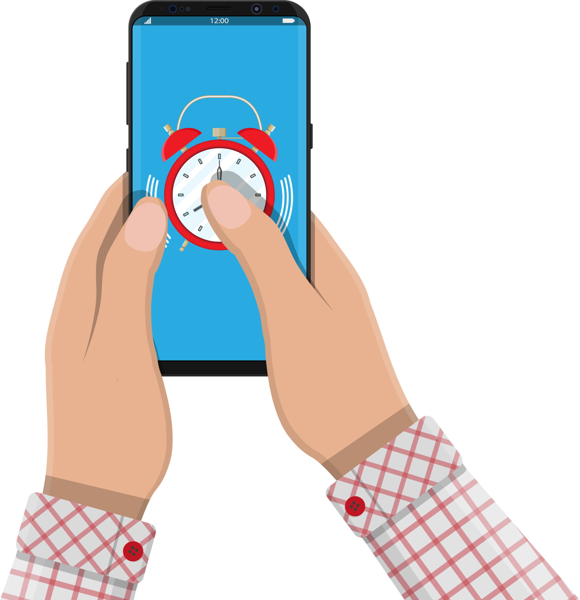 Alarm clocks in smartphone 35774855 PNG