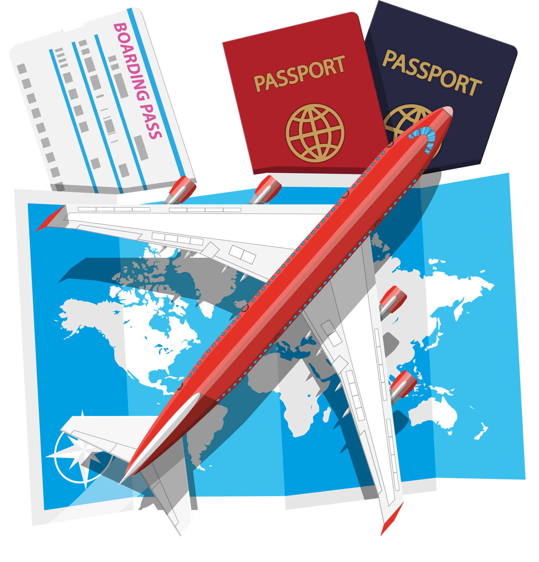 Passenger Jet Boarding Pass Passport And Globe 35774888 PNG passenger-jet-boarding-pass-passport-and-globe-35774888-png