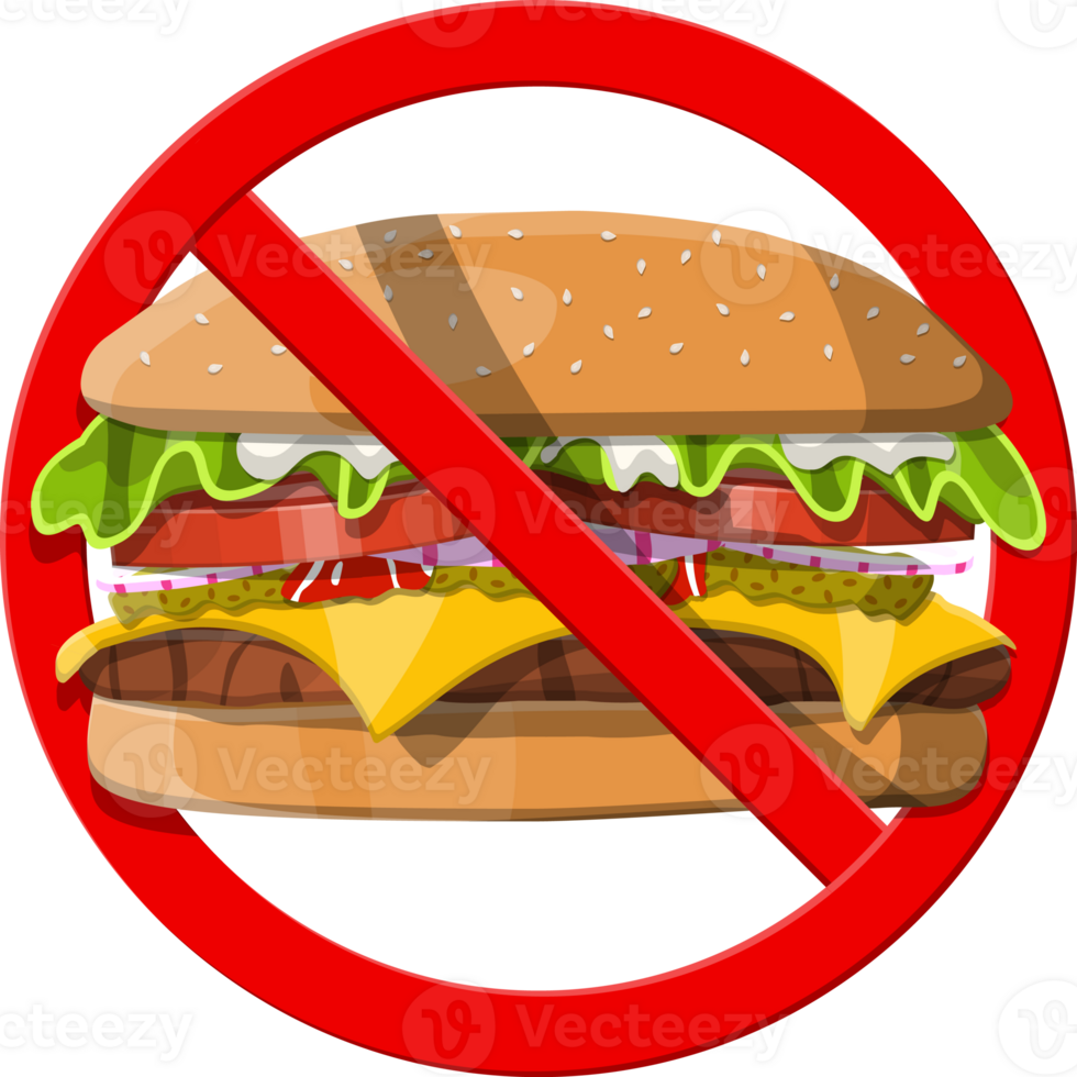 No fast food allowed, ban burger symbol png