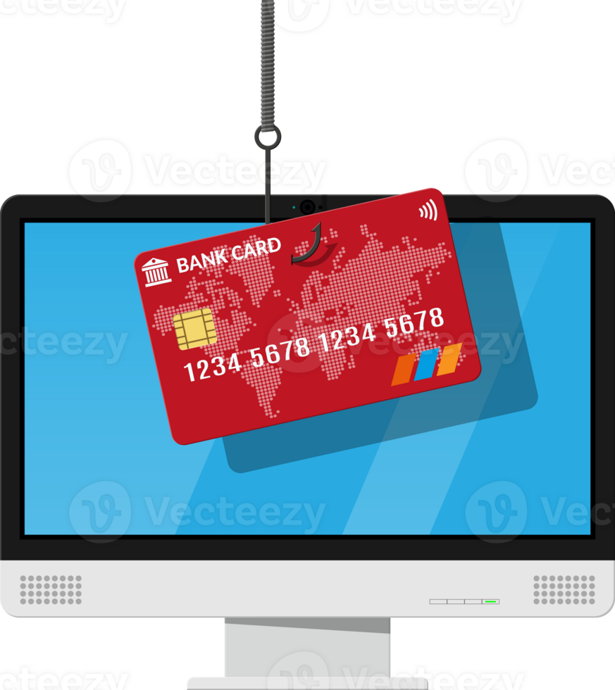 Bank card and fishing hook png