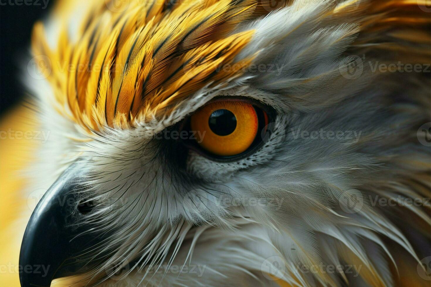 AI generated Birds of prey Closeup of wild hunter owls feathers, head photo