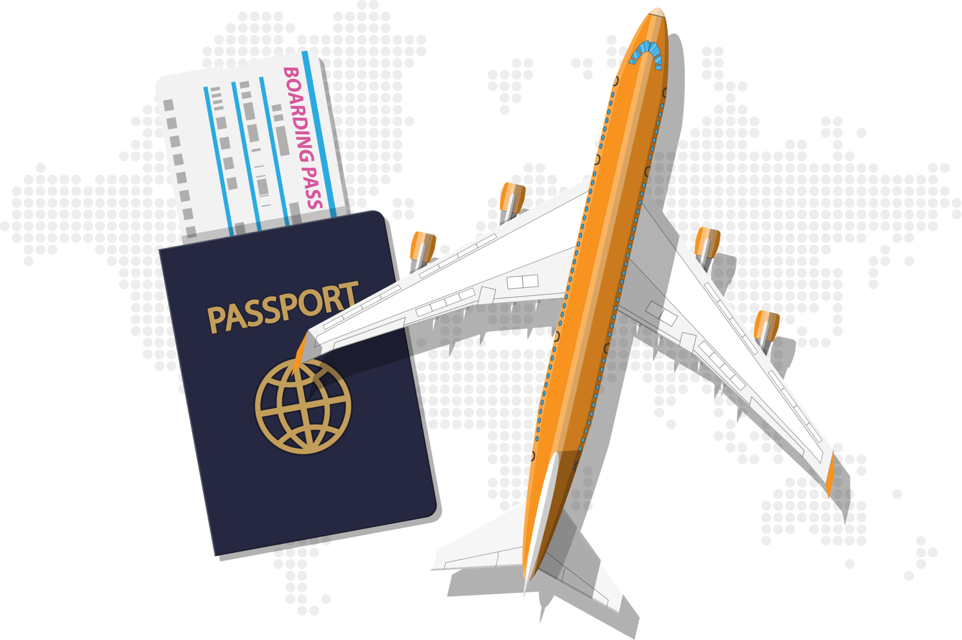Passenger Jet Boarding Pass Passport And Globe 35774990 PNG passenger-jet-boarding-pass-passport-and-globe-35774990-png