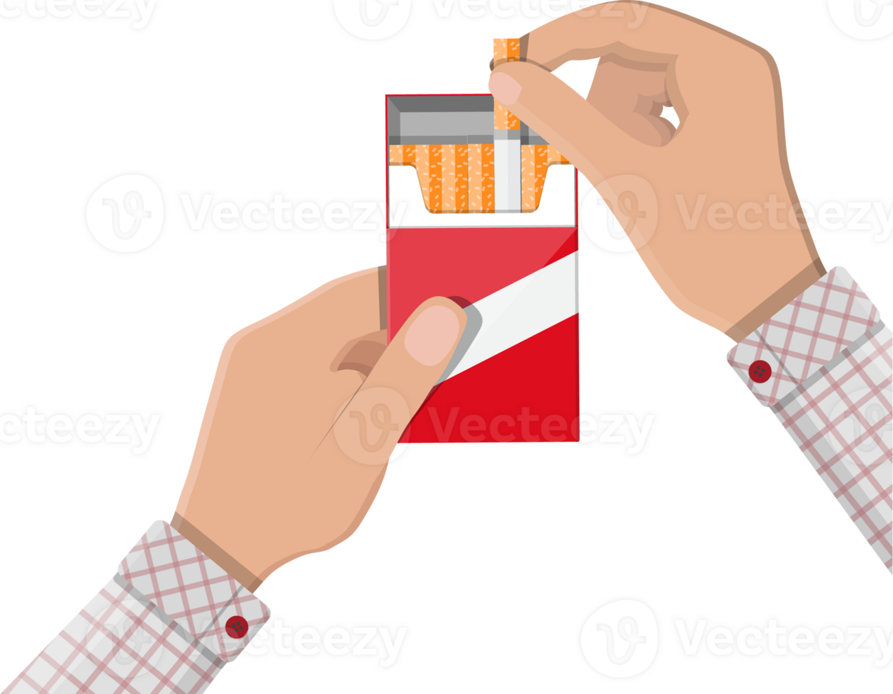 Open white red cigarettes pack box in hand png