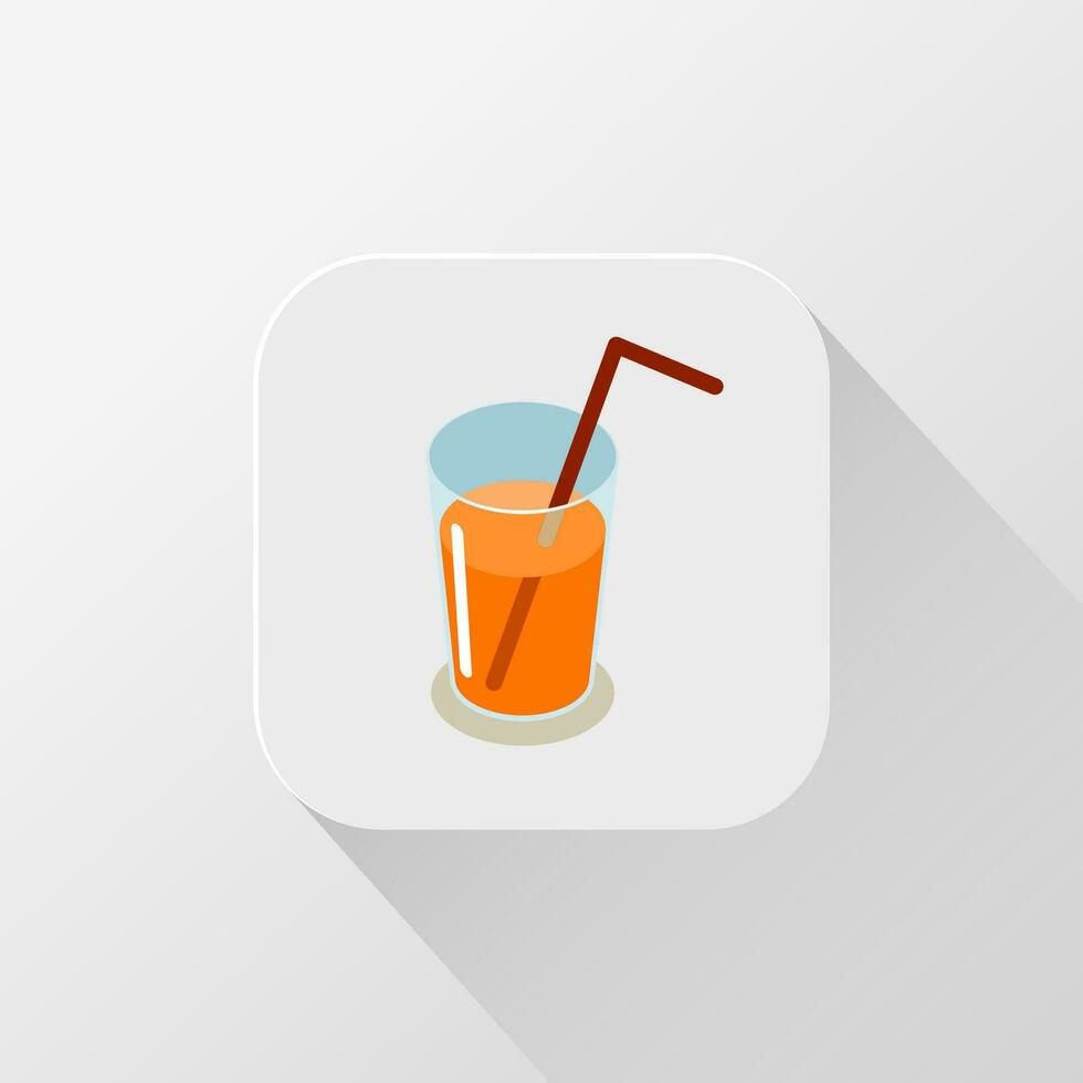 Orange Cocktail with straw logo icon design element vector