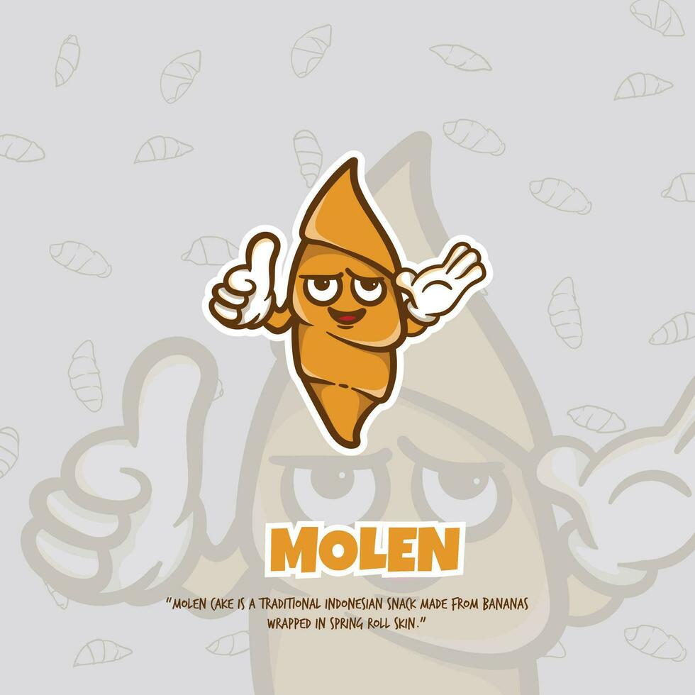 Molen mascot from Indonesian street food for icon campaign template design vector