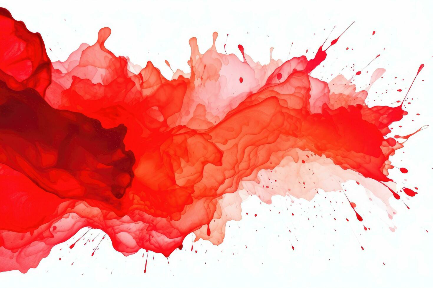 AI generated Red ink in water isolated on white background. Abstract vector illustration, Bright red watercolor paint splash stain, AI Generated photo