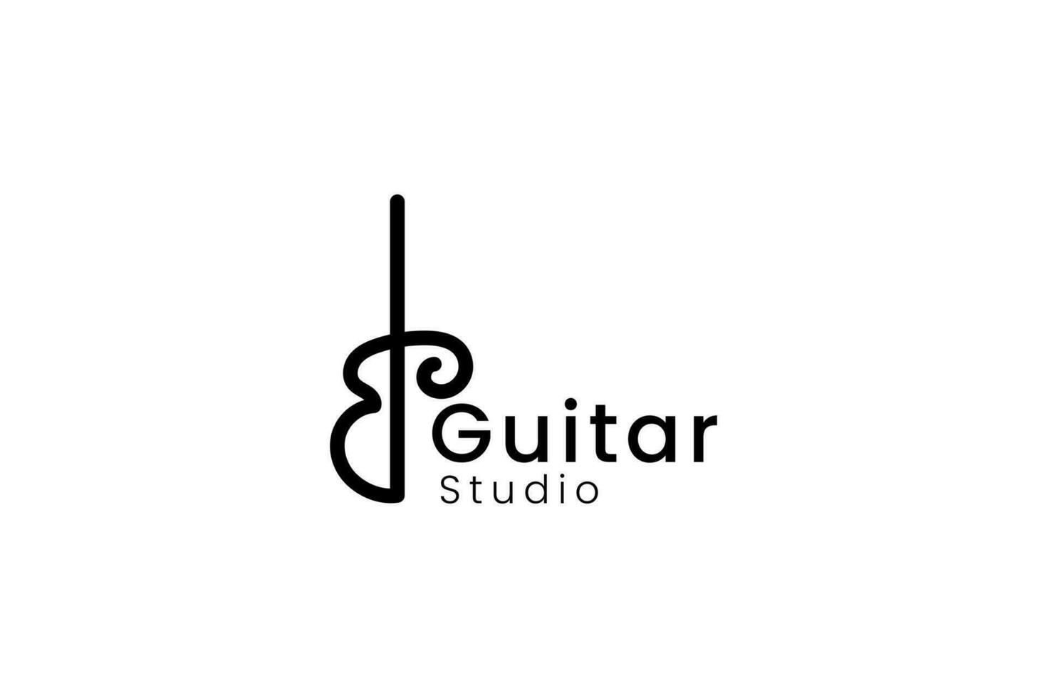 guitarra logo vector icono ilustración