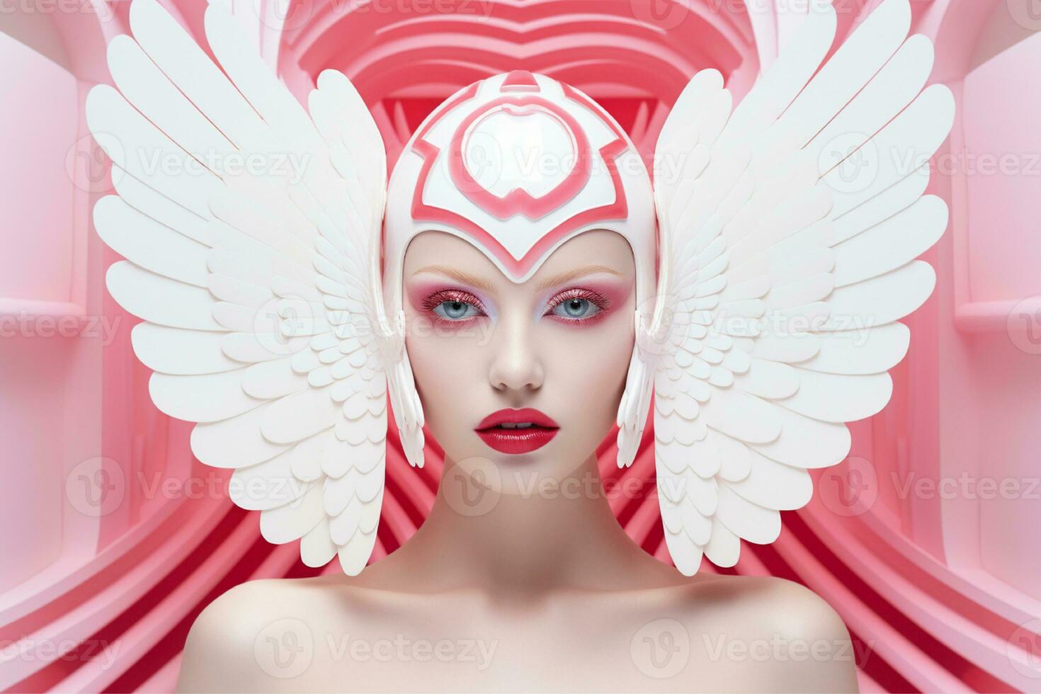 AI generated Cupid Girl Futurist illustration photo