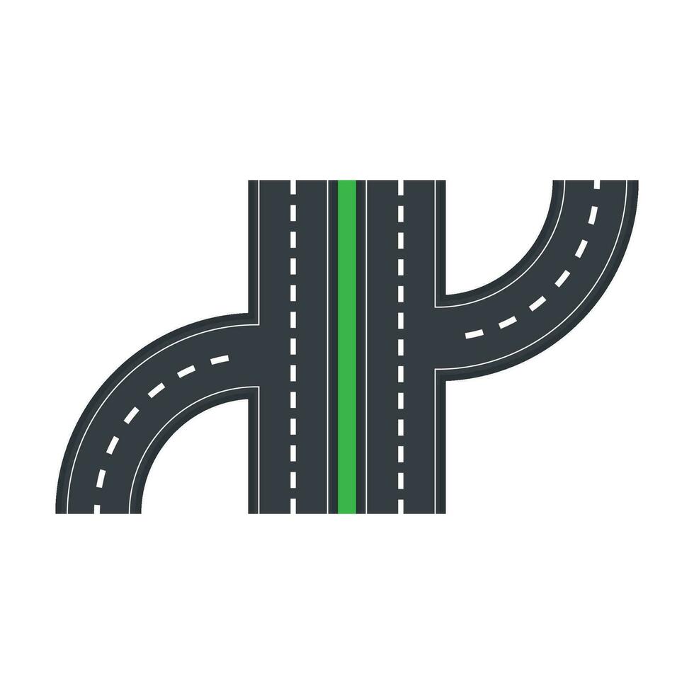 Flat illustration of road on isolation background vector