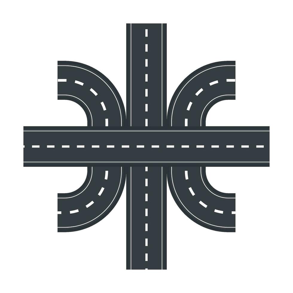 Flat illustration of road on isolation background vector