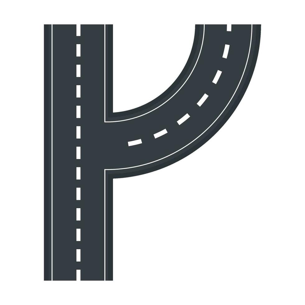 Flat illustration of road on isolation background vector