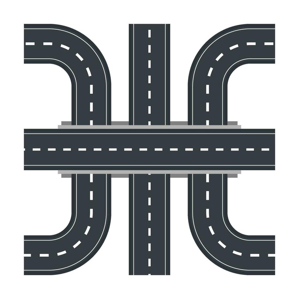 Flat illustration of road on isolation background vector