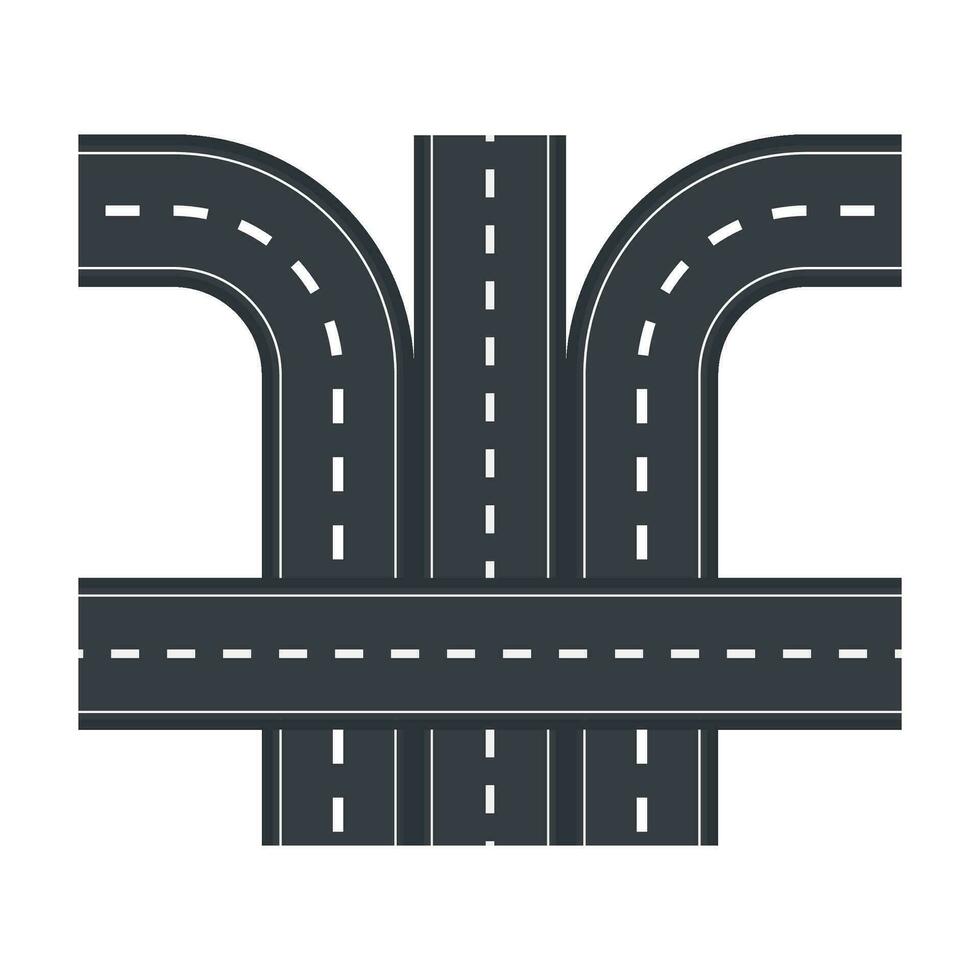 Flat illustration of road on isolation background vector