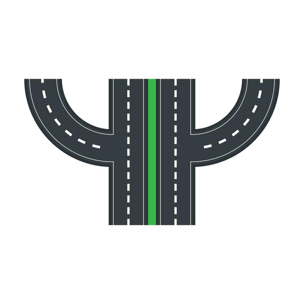 Flat illustration of road on isolation background vector